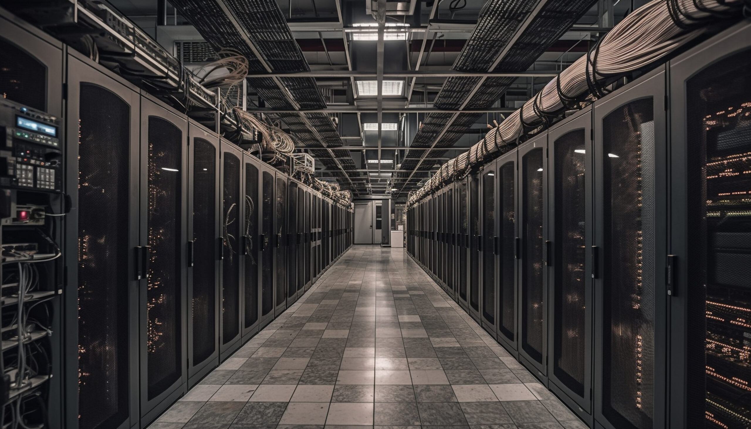 computer parts in order line equipment shelves generated by ai